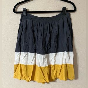 Mossimo Grey, Yellow & White Striped Skater Skirt